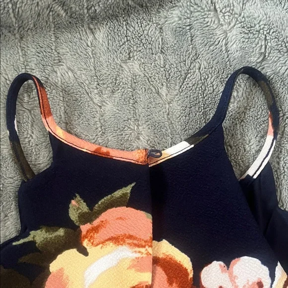 Altar'd State Navy Halter Dress with Peach & Pink Floral Print - Picture 6 of 6